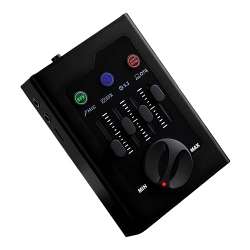 Kangnice 互換 5.0 ミニチュア サウンド カード コンピュータおよび電話用 屋外やステージ ショーに最適 電話ライブ ブロードキャスト ステージ用エフェクト内蔵ポータブル メタル サウンド カード