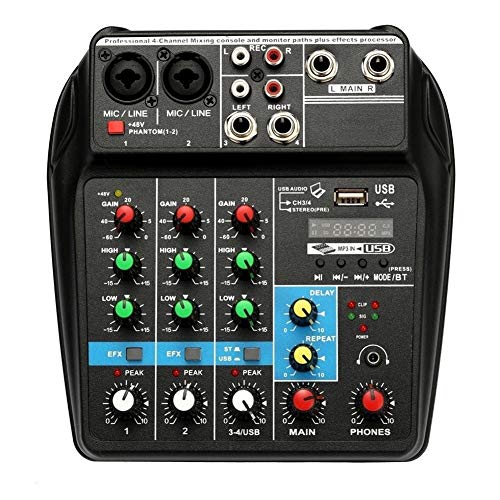 Seino サウンドカード コンソール録音48Vファンタム電源モニタパスプラス効果にUSBと4チャンネルオーディオミキサーサウンドミキシング
