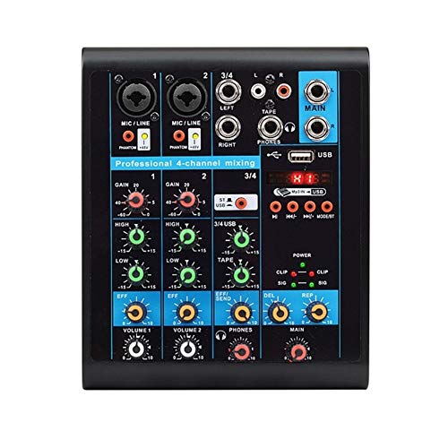 Seino サウンドカード 4チャネル小型無線ミキサーでリバーブエフェクトホームカラオケUsbのライブステージカラオケ