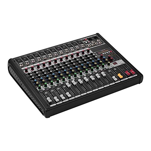 Seino サウンドカード 12チャンネルミキサーミキシングコンソール内蔵の放送スタジオレコーディングDJネットワークライブ用マイクインタフェースと6.35ミリメートルインタフェースと48Vファンタム電源の影響