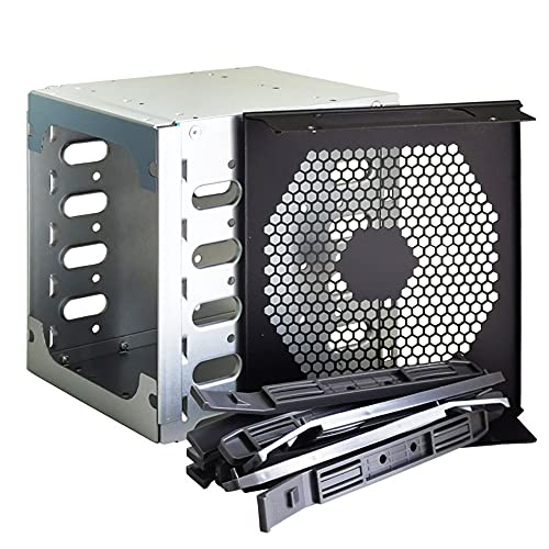 BABYU 大容量のHDDハードドライブケージラック 5.25インチ～5X 3.5インチ SATAハードディスクトレイ コンピュータアクセサリ用