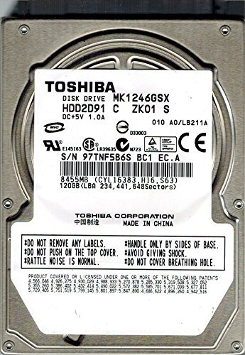 東芝 MK1246GSX 2.5 インチ 120 GB 内蔵 HDD ノートブック (HDD2D91)。