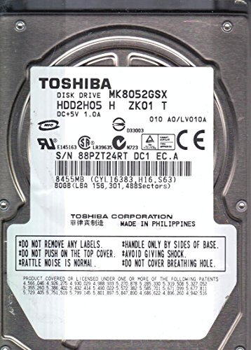 Harddrive 【中古】「非常に良い」Toshiba MK8052GSX 80GB 2.5-Inch 5400RPM SATA OEM Notebook Hard Drive by Toshiba [並行輸入品]