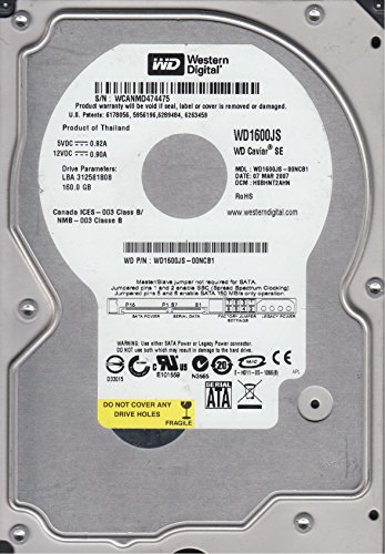 ウエスタンデジタル wd1600js-40tgb0、DCM hsbactjchn、Westernデジタル160 GB SATA 3.5ハードドライブ