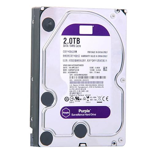 Harddrive HDD For Purple 2TB 3.5" SATA 6 Gb/s 64MB 5400RPM For Internal HDD For Surveillance Hard Drive For WD20EJRX ZQHj_Sera_12983