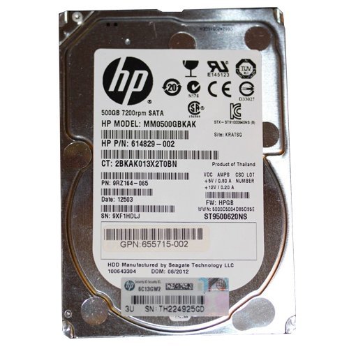 HEWLETT PACKARD HP 614829-002 (MM0500GBKAK) SATA 500GB 7200rpm 2.5インチ 中古ハードディスク