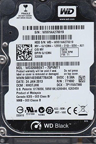 wd3200bekt-75pvmt1、DCM hhotjhk、Western Digital 320 GB SATA 2.5ハードドライブ