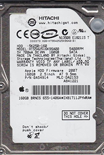 日立 Hts542516k9sa00 日立トラベルスター 5K250 160Gb 5400Rpm Sata 2.5インチ 8