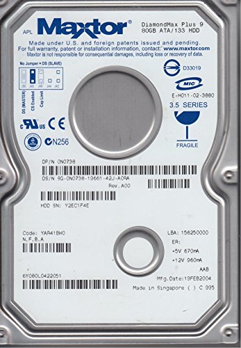 Maxtor 6y080l0、コードyar41bw0、nfBa、Maxtor 80 GB IDE 3.5ハードドライブ
