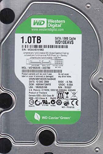 ウエスタンデジタル wd10eavs-22d7b0、DCM hbrnht2mfb、Western Digital 1tb SATA 3.5ハードドライブ