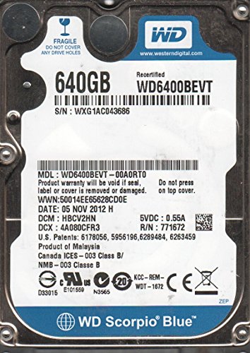 ウエスタンデジタル wd6400bevt-00 a0rt0 Westernデジタル640 GB 5400rpm 2.5インチSATAハードDr