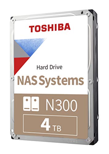TOSHIBA 東芝 N300 4TB NAS 3.5インチ 内蔵ハードドライブ - CMR SATA 6 GB/s 7200 RPM 512 MB キャッシュ - HDWG740XZSTC