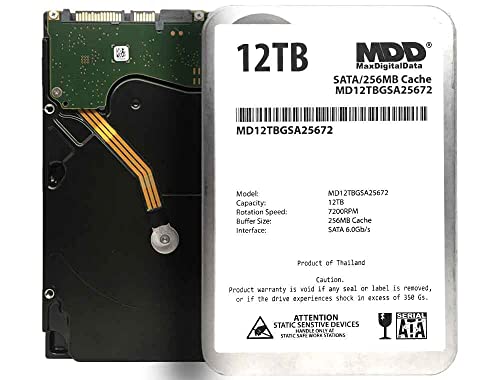 MDD 12TB 7200RPM SATA 6Gb/s 256MB キャッシュ 3.5インチ 内蔵デスクトップハードドライブ、MD12TBGSA25672。