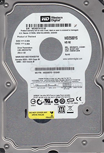 ウエスタンデジタル wd2500ys-01shb1、DCM hsbhntjahn、Westernデジタル250 GB SATA 3.5ハードドライブ