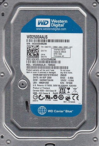 ウエスタンデジタル wd2500aajs-75 m0a0、DCM harnht2ahn、Westernデジタル250 GB SATA 3.5ハードドライブ