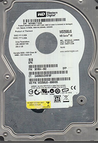 ウエスタンデジタル wd2500js-60mhb5、DCM hsbhytjcan、Westernデジタル250 GB SATA 3.5ハードドライブ