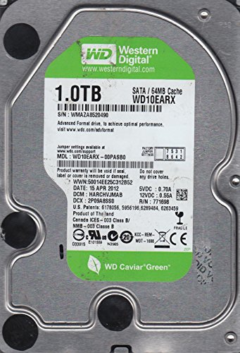 ウエスタンデジタル WD10EARX-00PASB0、DCM HARCHVJMAB、Western Digital 1TB SATA 3.5ハードドライブ