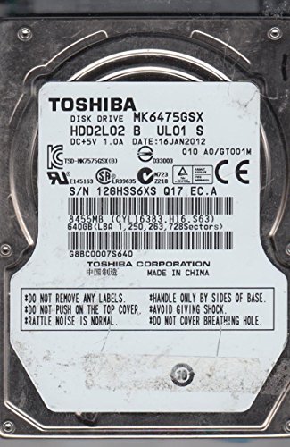 東芝 MK6475GSX、A0/GT001M、HDD2L02 B UL01 S、東芝640GB SATA 2.5ハードドライブ