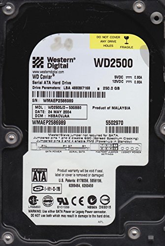 ウエスタンデジタル wd2500jd-53gbb0、DCM hsbacvjaa、Westernデジタル250 GB SATA 3.5ハードドライブ