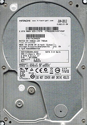 日立 Hitachi hds723020bla642 Mac – 655 – 1727b P/N : 0 F16980 MLC : mnr6p0 2tb