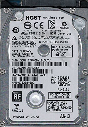 HGST (エイチ・ジー・エス・ティー) Travelstar Z7K500 2.5inch 7mm 320GB 32MBキャッシュ 7200rpm SATA 6Gb/s HTS725032A7E630