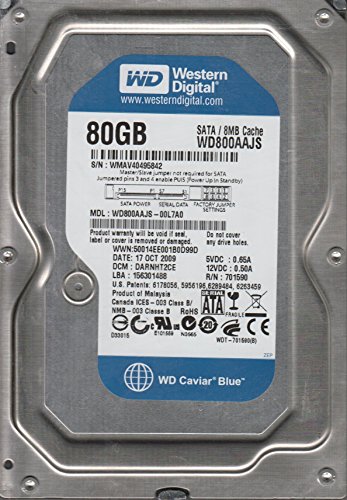 ウエスタンデジタル wd800aajs-00l7 a0、DCM darnht2ce、Western Digital 80 GB SATA 3.5ハードドライブ