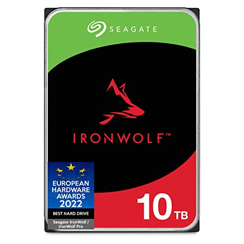 シーゲイト 1-8ベイNASシステム用Seagate 10 TB IronWolf 3.5インチ内蔵ハードドライブ（7200 RPM、256 MBキャッシュ、180 TB/年ワークロード定格、最大210 MB/s、モデル：ST10000VNZ004 / VN0004）
