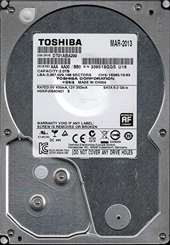 東芝 dt01aba200 AAA aa00 / bb0 Toshiba 2tb P / N : hdkpj09 a0a01