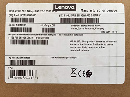 Lenovo IBM 00WG696 900GB 12G 10K 2.5" SAS HDD HARD DRIVE