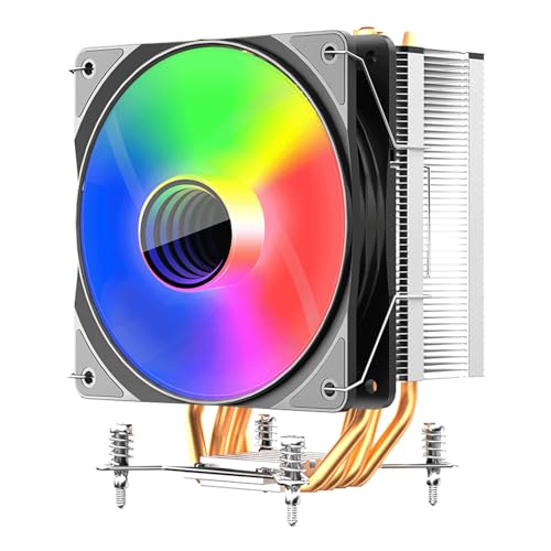 Masnhnhiu CPU ファン高度な放熱 4 ヒートパイプ効率的な CPU 冷却ファン 4PIN PWM 静音 RGB ファン 12 センチメートル