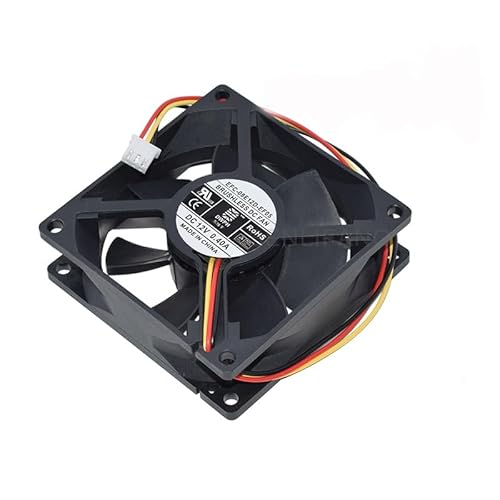 lemincrash 8cm 正方形冷却ファン EFC-08E12D-EF05 80x80x25MM 8025 DC 12V 0.4A 3ライン