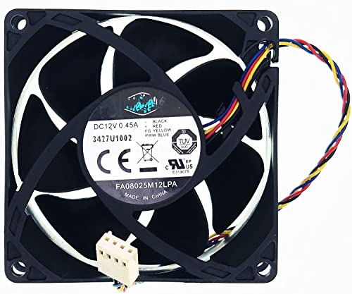 ACROTOR CPU冷却ファン FA08025M12LPA HP Envy 700-410 A6000 P7 H8 644724-001 DC 12V 0.45A 4ワイヤー 4ピン 8CM 8025 冷却ファン PWM サイレントファン