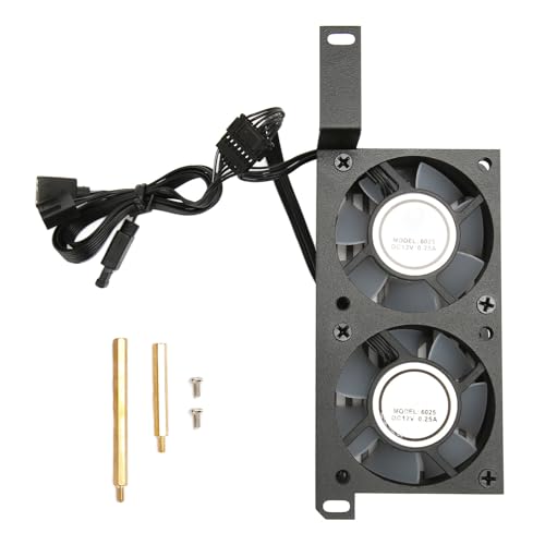 Dam Skerisi メモリ冷却ファン ダブル 6025 PWM、1000 ～ 3000 RPM のデスクトップ メモリ ラジエーター、5V 3Pin Aura Sync ARGB、DDR DDR2 DDR3 DDR4 DDR5 用油圧ベアリング、強化のための低ノイズ設計 (Black) Dav2sqai53zo-11