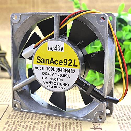 CYRMZAY 互換性があります SANYO San Ace 92L 109L0948H482 48V 0.09A 3-Wire 9225 9CM 冷却ファン CY12501290FD
