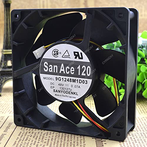 CYRMZAY 互換性があります SANYO San Ace 120 9G1248M1D03 48V 0.07A 12038 3-Wire 冷却ファン CY12501197FD