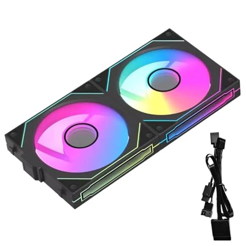 互換性がありますモジュラーワイヤレススプライシング120mm PCケースファン、240mm ARGB無限ミラー効果によるコンピュータ冷却(Reverse,Black Fans) XACECUPTX-DEFB7DDF