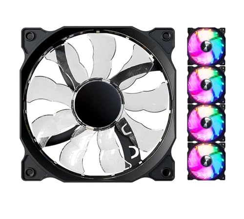 互換性があります120mm低騒音デスクトップPCケースファン、赤色LEDライト付き油圧ベアリング冷却ファン(5 pcs) XEADEACET-43BD93B5