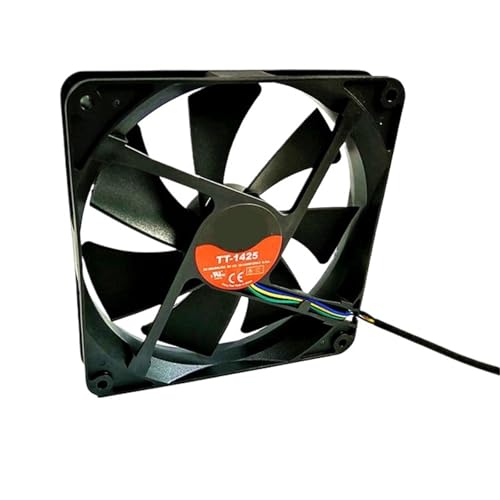 ZDAVSFR ダブルボールベアリングDC12V 静音 140MM 14025 140x140x25mm シャーシファン コンピューターケースファン 4ピン PWM(標準4ピン) 1個。