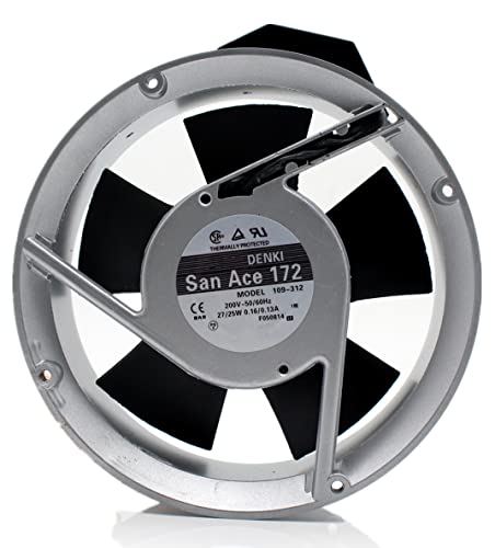 Ning Xiang AC200V 27/25W 0.16/0.13A 109-312 17251 172mm 2ピン アルミニウムフレーム冷却ファン