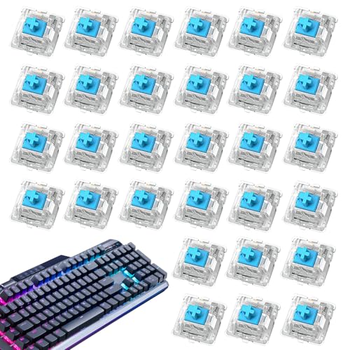 Tkrepbarnd メカニカルキースイッチ軸 30個セット 交換用 キーボードカスタム 汎用 クロスシャフト 青赤茶黒軸 ゲーム タイピング 入力改善 LKF7DRNEB2EUUJ6DK