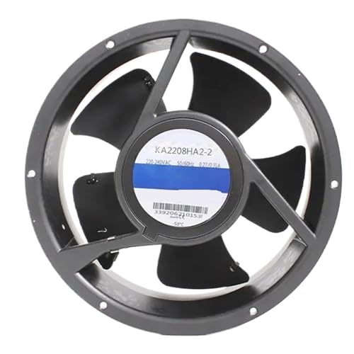 Ning Xiang AC220-240V 0.27/0.31A KA2208HA2-2 22080 22cm 2ピン オールメタル軸流冷却ファン。