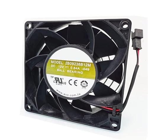 zyvpee ® 92MM 2B09238B12M 12V 0.84A 2ワイヤー 9CM サーバー冷却ファン 92x92x38mm