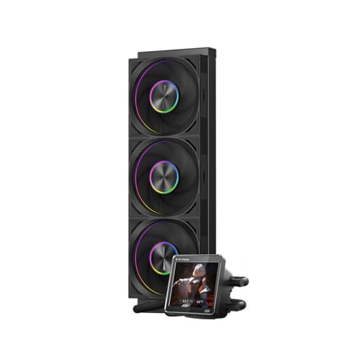 PCCOOLER CPS DT360 ARGB ディスプレイ 液体クーラー 3.4インチ IPSディスプレイ 360mm ARGB 水冷、高性能 F7 X120 モジュラーファン AM4/AM5、LGA115X/1200/1700/1851に対応 ホワイト