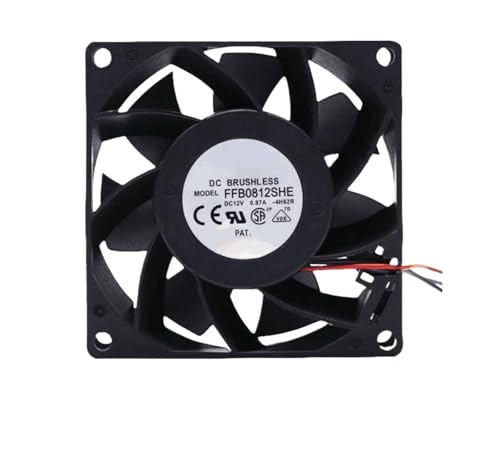ETURBEV FFB0812SHE 12V 0.87A 8cm 80mm 2ワイヤー 8038 デュアルボールベアリング冷却ファン バイオレンス 80 x 80 x 38mm。