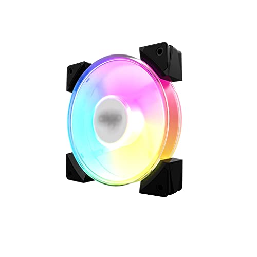 bns7fapq PC クーラー 120mm RGB ケース ファン 静音 コンピューター 冷却 PC ファン カラフル クーラー 油圧 ベアリング ケース 強化 静音 ファン ブレード デザイン 静音 ファン (数量: 4) () mm9/5123