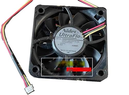 zyvpee ® 6CM U60R12MGCB-52J24 60mm 12V 0.16A 3ワイヤー 冷却ファン 60x60x15mm