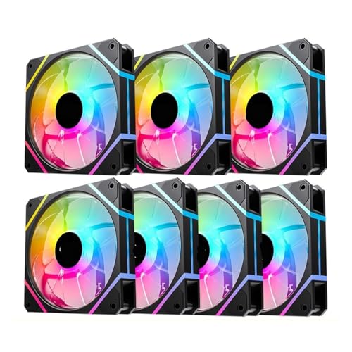 WALIYIAN tianwandong Aigo AM12PRO Rgb ファン Ventoinha PC 120 ミリメートルコンピュータケースファンキット水クーラー 4pin PWM CPU 冷却ファン 3pin5v argb 12 センチメートル Ventilador(BLACK 10 FANS_A-RGB)