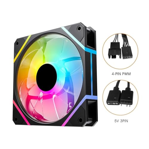 WALIYIAN tianwandong Aigo AM12PRO Rgb ファン Ventoinha PC 120 ミリメートルコンピュータケースファンキット水クーラー 4pin PWM CPU 冷却ファン 3pin5v argb 12 センチメートル Ventilador(WHITE 6 FANS_A-RGB)