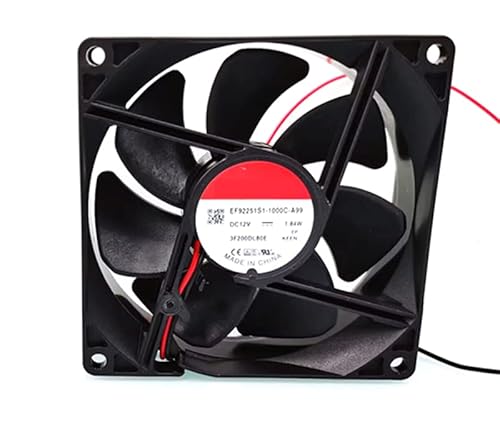 zyvpee ® 92MM EF92251S1-1000C-A99 12V 1.84W 2ワイヤー 9CM シャーシ冷却ファン 92x92x25mm