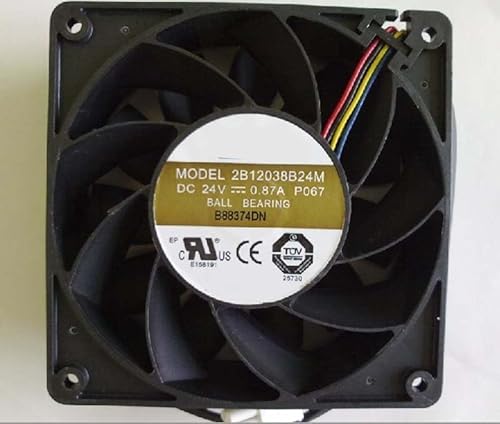 zyvpee 120 * 120 * 38mm 2B12038B24M 24V 0.87A 4ワイヤー 12cm 冷却ファン